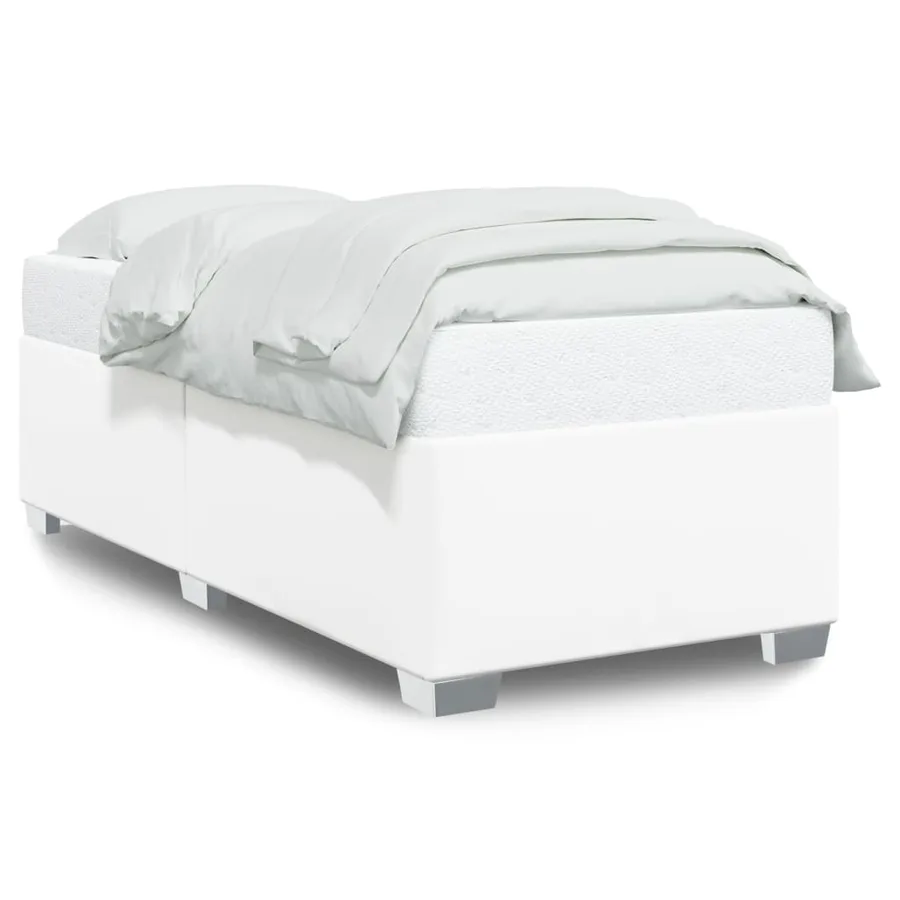 Cadre de lit sans matelas blanc 100x200 cm similicuir - 2