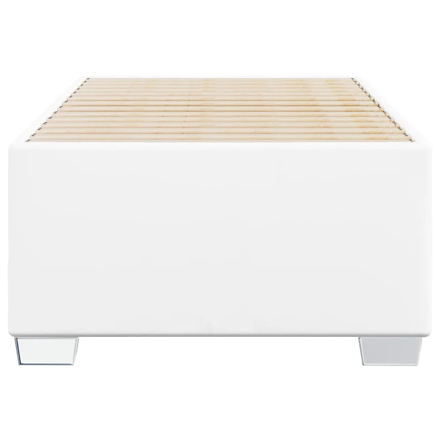 Cadre de lit sans matelas blanc 100x200 cm similicuir - 4