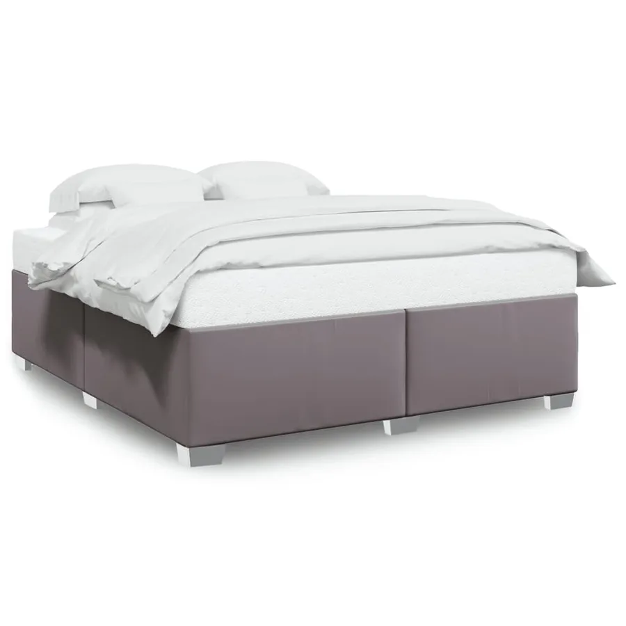 Cadre de lit sans matelas gris 180x200 cm similicuir - 2