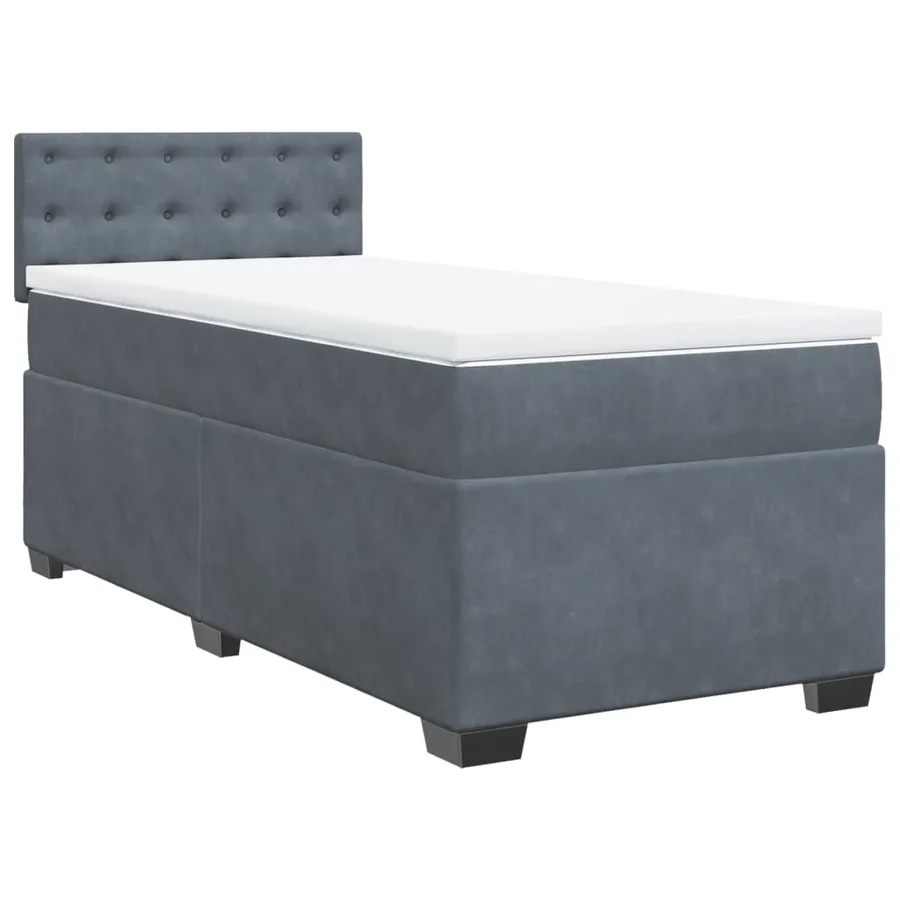 Sommier à lattes de lit et matelas Gris foncé 80x200 cm Velours - 2