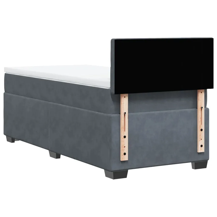 Sommier à lattes de lit et matelas Gris foncé 80x200 cm Velours - 8