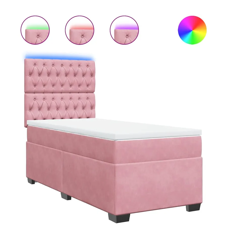 Sommier à lattes de lit et matelas Rose 80x200 cm Velours - 2