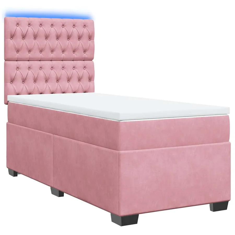 Sommier à lattes de lit et matelas Rose 80x200 cm Velours - 3