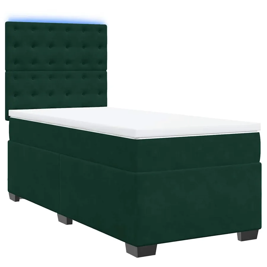 Sommier à lattes de lit avec matelas Vert foncé 90x190 cm - 3
