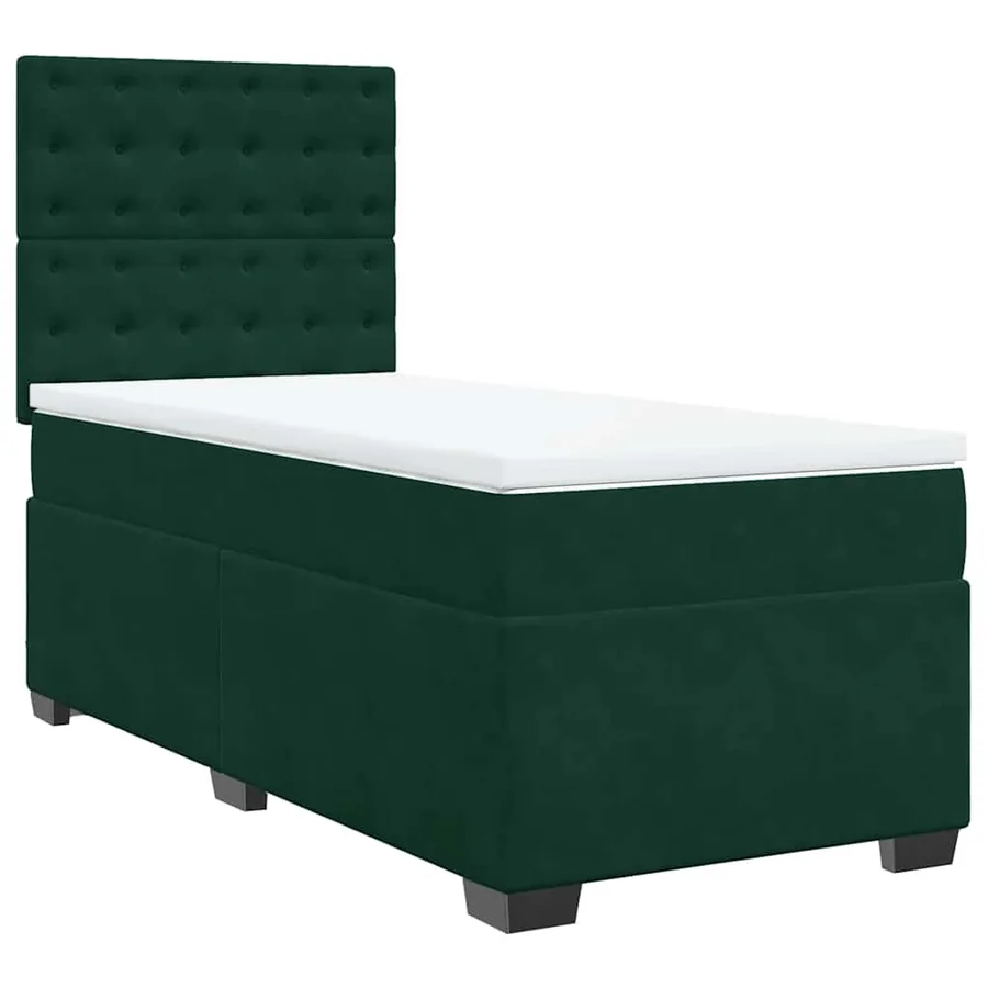 Sommier à lattes de lit avec matelas Vert foncé 90x190 cm - 6