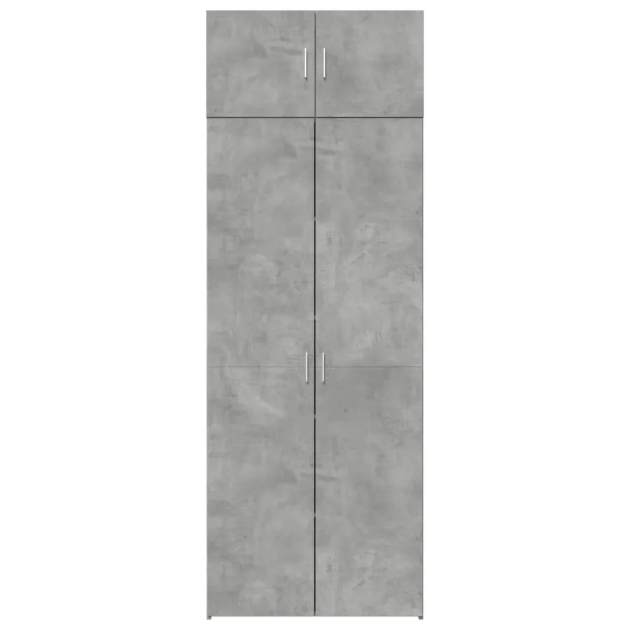 Armoire de rangement gris béton 80x42,5x225cm bois d'ingénierie - 4