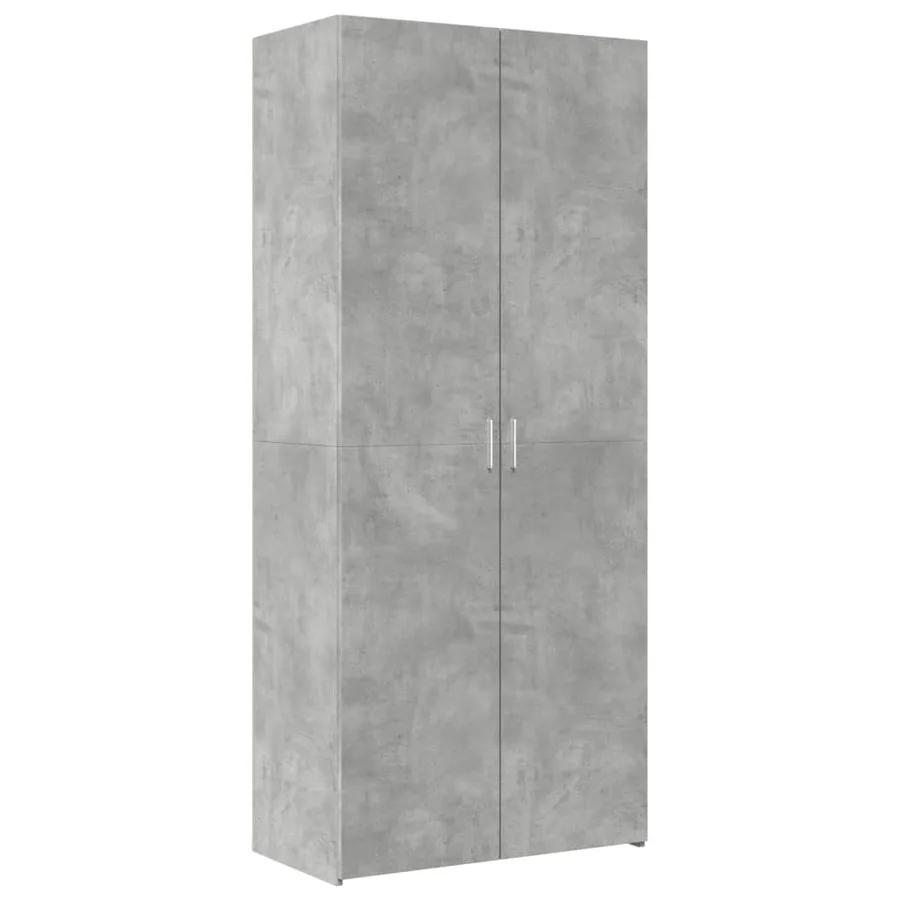 Armoire de rangement gris béton 80x42,5x225cm bois d'ingénierie - 6