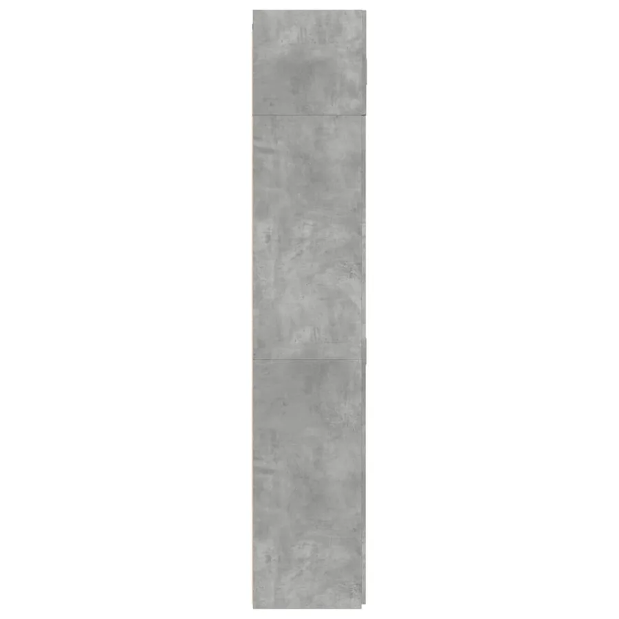 Armoire de rangement gris béton 80x42,5x225cm bois d'ingénierie - 7