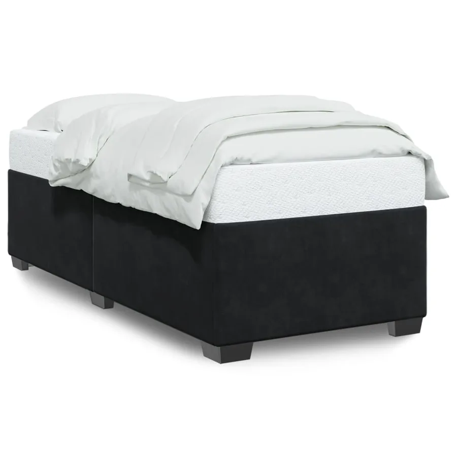 Cadre de lit sans matelas noir 90x190 cm velours - 2