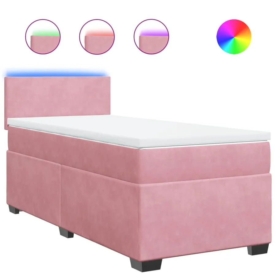 Sommier à lattes de lit et matelas Rose 80x200 cm Velours - 2