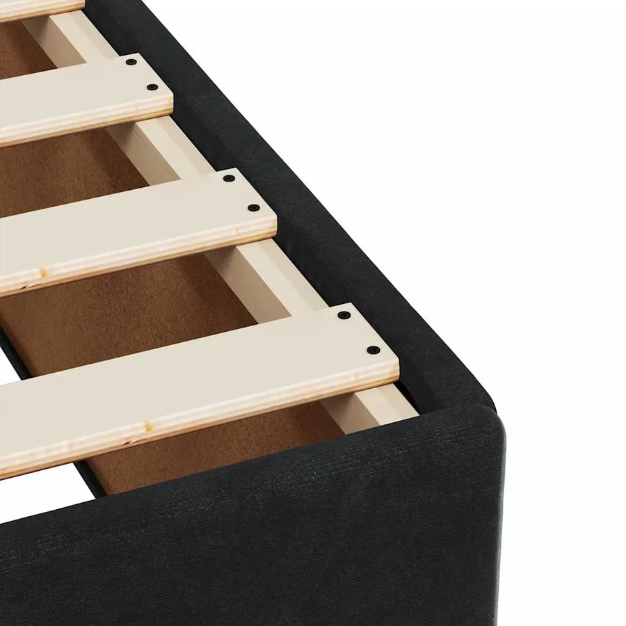 Sommier à lattes de lit avec matelas noir 90x190 cm simple velours - 13