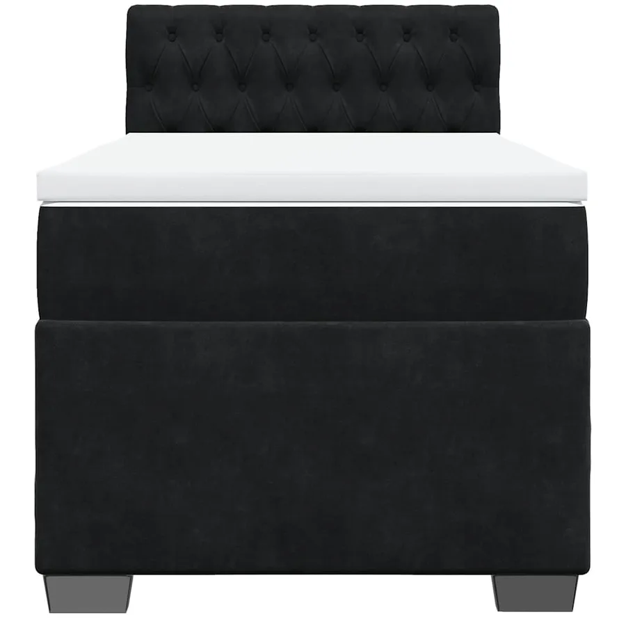 Sommier à lattes de lit avec matelas noir 90x190 cm simple velours - 6