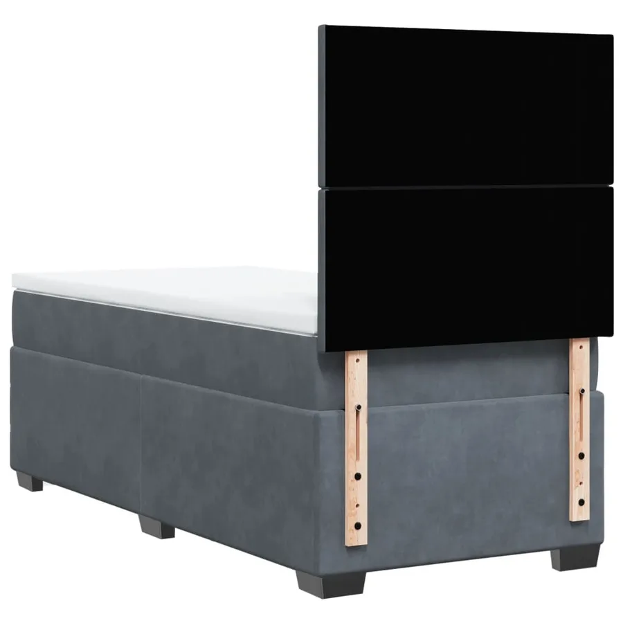 Sommier à lattes de lit et matelas Gris foncé 80x200 cm Velours - 10