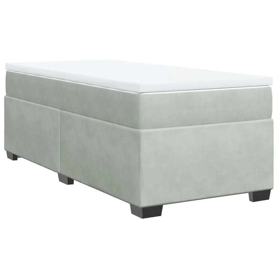 Sommier à lattes de lit et matelas Gris clair 80x200 cm Velours - 2