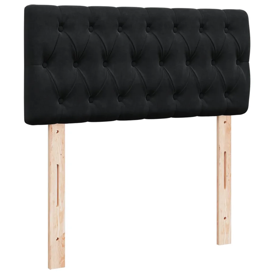 Sommier à lattes de lit avec matelas Noir 90x190 cm Velours - 9