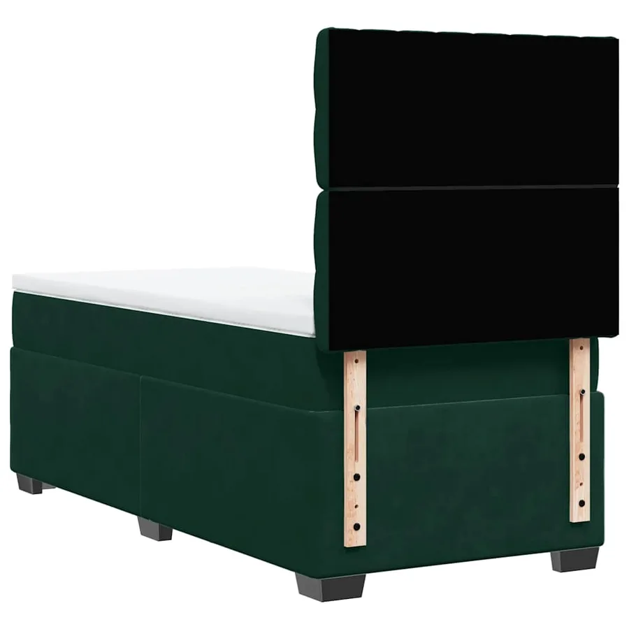 Sommier à lattes de lit avec matelas Vert foncé 90x190 cm - 10