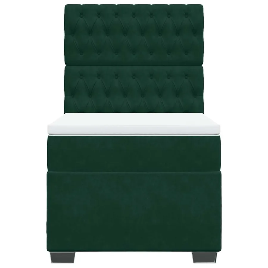Sommier à lattes de lit avec matelas Vert foncé 90x190 cm - 4