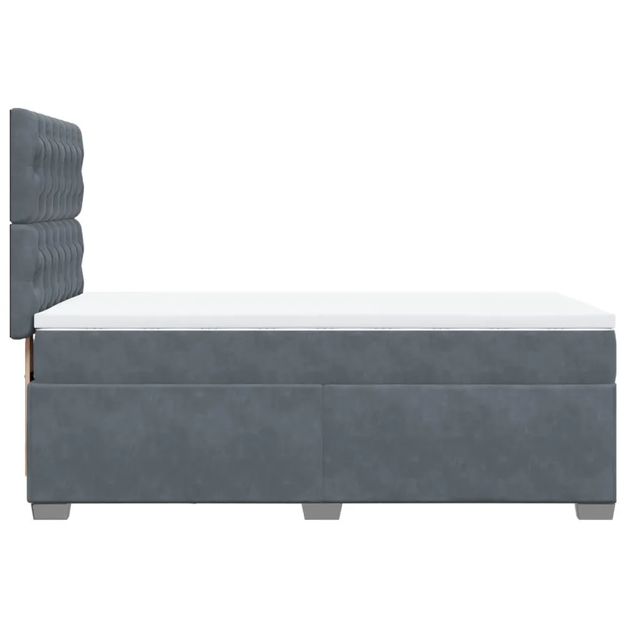 Sommier à lattes de lit et matelas Gris foncé 80x200 cm Velours - 9