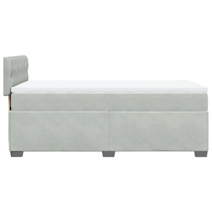 Sommier à lattes de lit et matelas Gris clair 80x200 cm Velours - 7