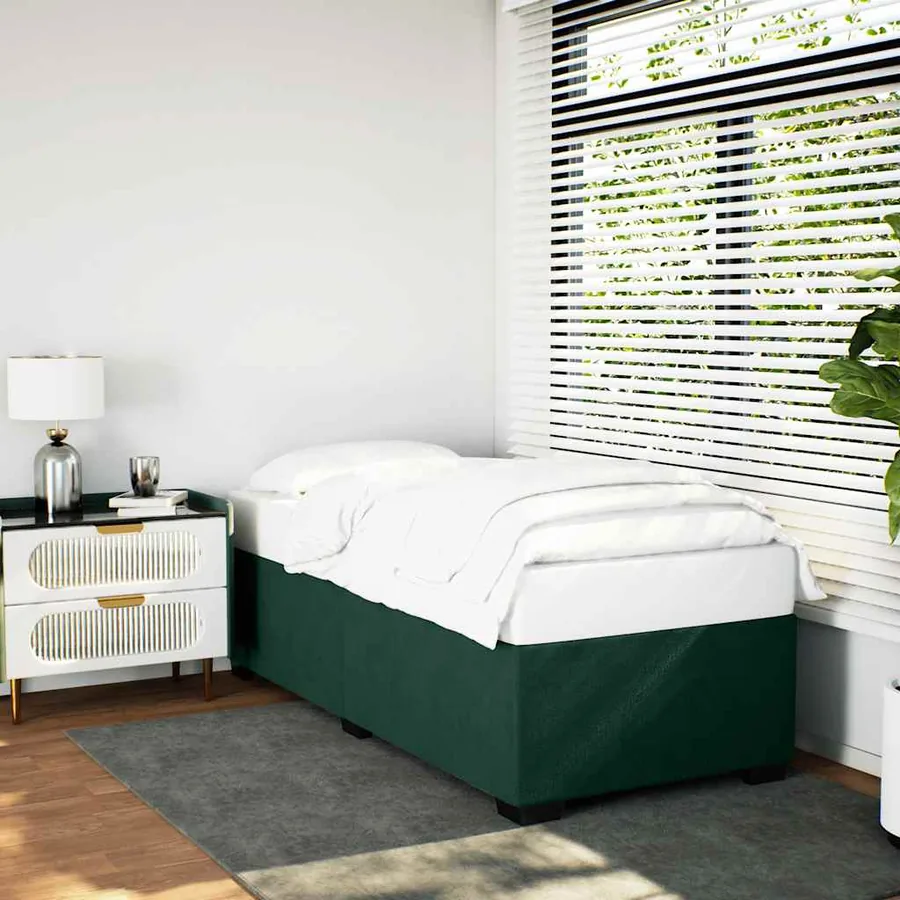 Cadre de lit sans matelas vert foncé 80x200 cm velours