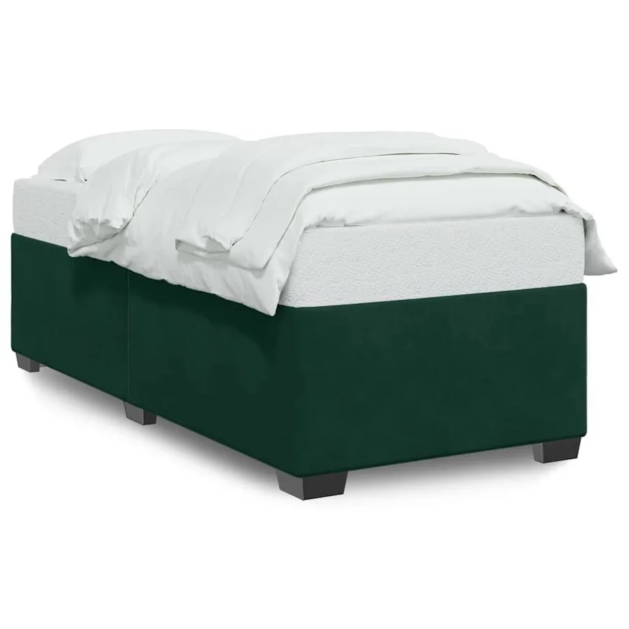Cadre de lit sans matelas vert foncé 80x200 cm velours - 2