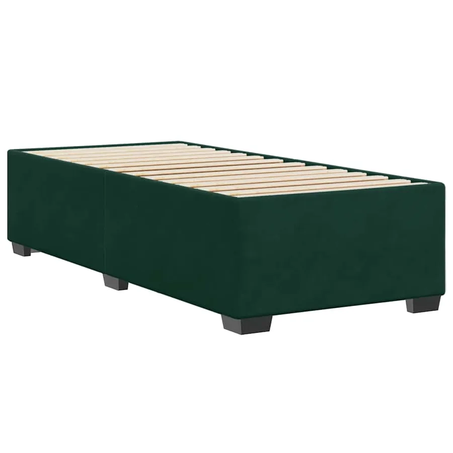Cadre de lit sans matelas vert foncé 80x200 cm velours - 3