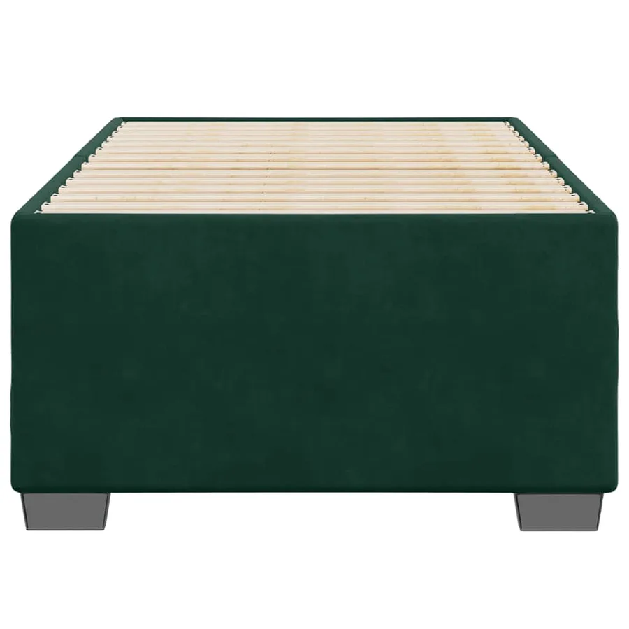 Cadre de lit sans matelas vert foncé 80x200 cm velours - 4