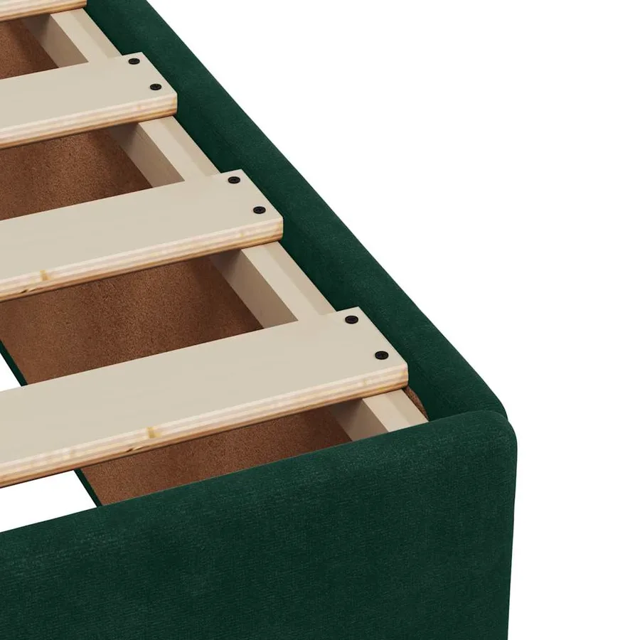Cadre de lit sans matelas vert foncé 80x200 cm velours - 7