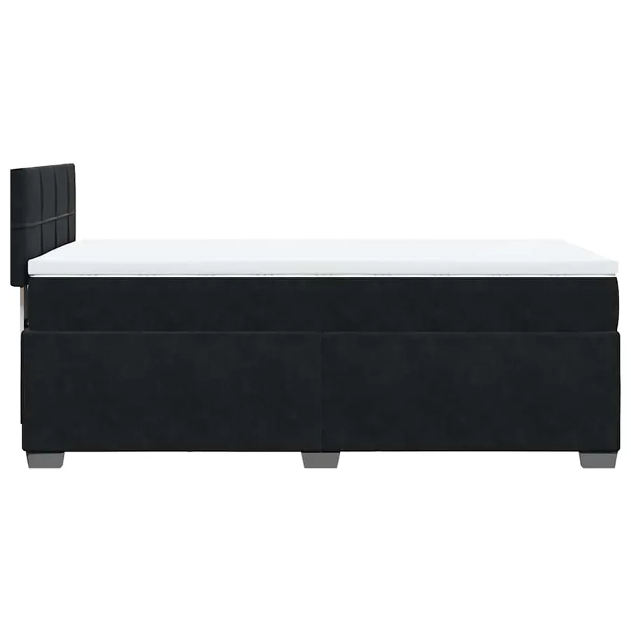 Sommier à lattes de lit avec matelas noir 90x190 cm simple velours - 7
