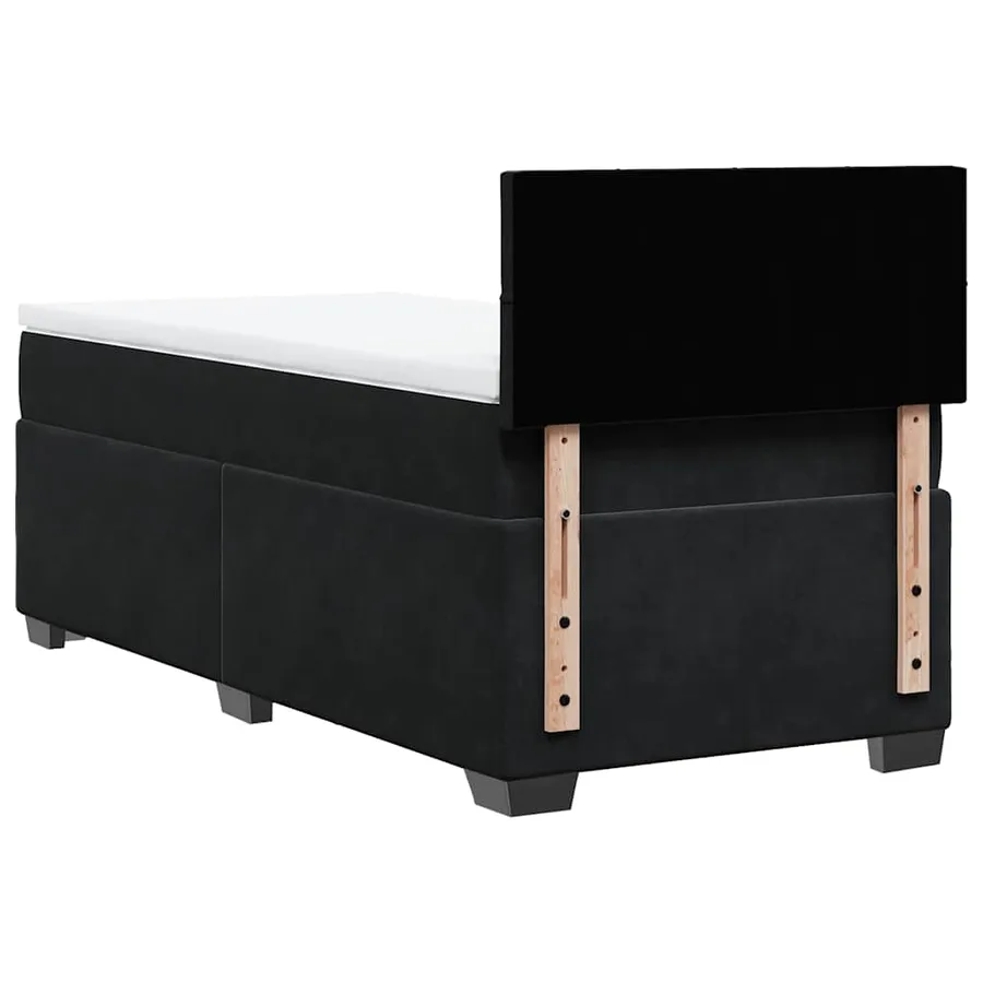Sommier à lattes de lit avec matelas noir 90x190 cm simple velours - 8