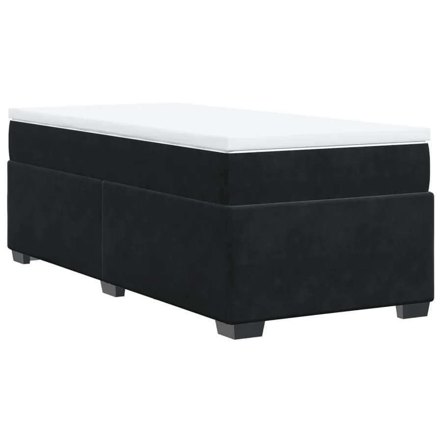 Sommier à lattes de lit avec matelas Noir 90x190 cm Velours - 9