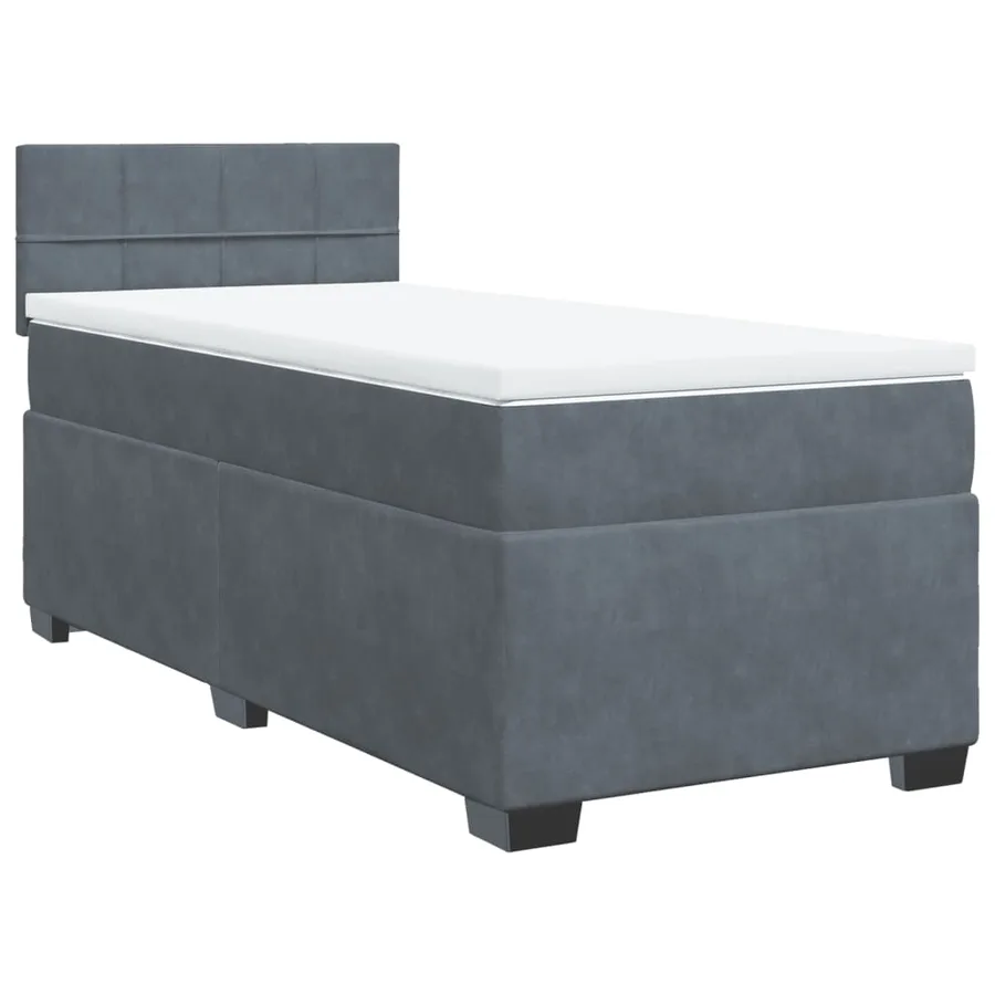 Sommier à lattes de lit et matelas Gris foncé 80x200 cm Velours - 3