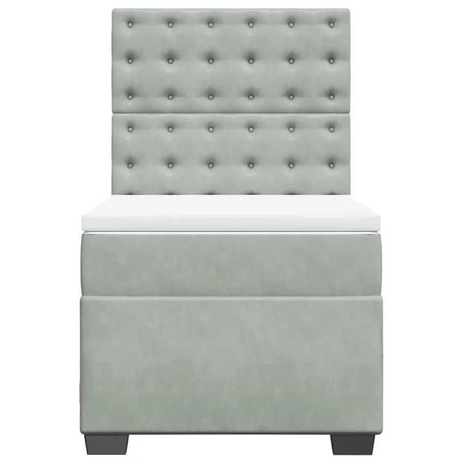 Sommier à lattes de lit et matelas Gris clair 80x200 cm Velours - 4