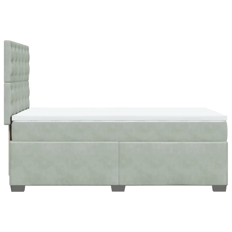 Sommier à lattes de lit et matelas Gris clair 80x200 cm Velours - 9