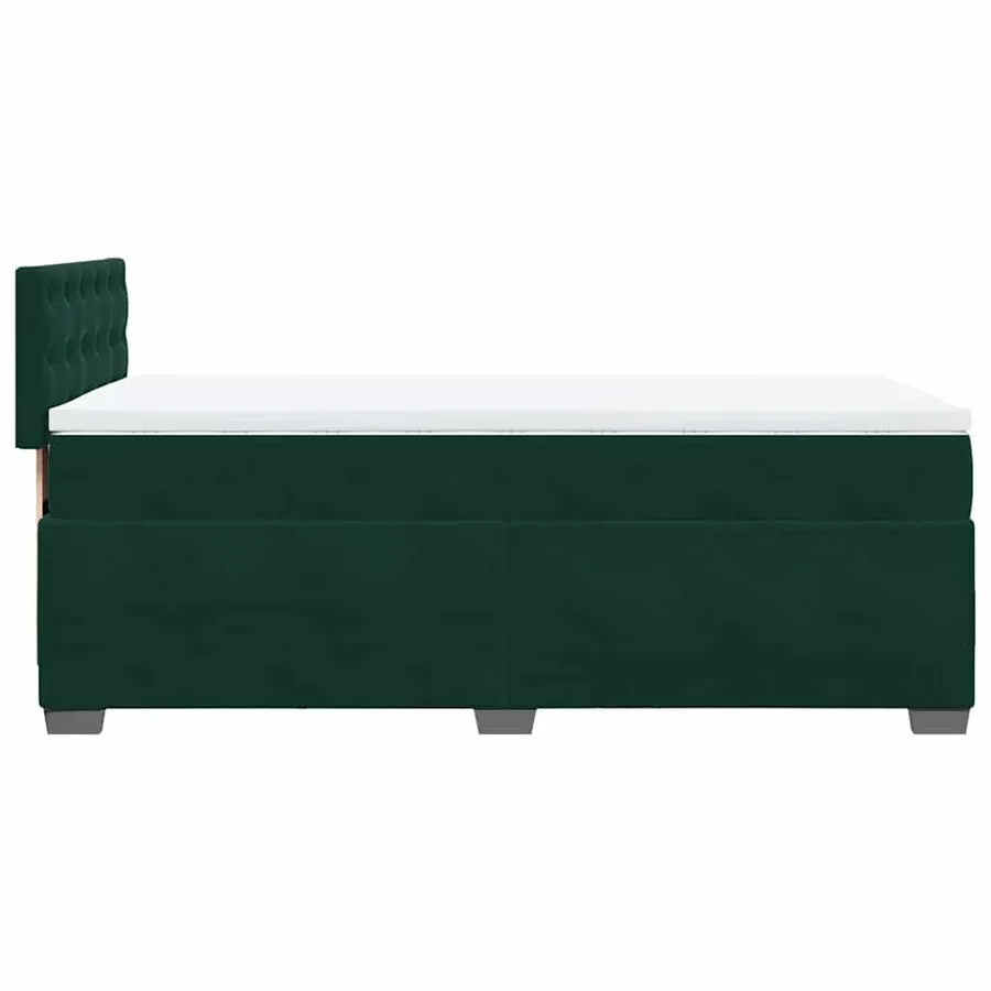 Sommier à lattes de lit et matelas Vert foncé 80x200 cm Velours - 9