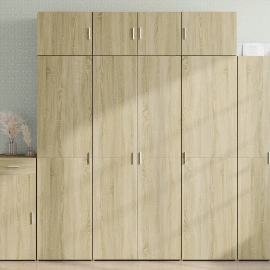 Buffet haut chêne sonoma 80x42,5x185 cm bois d'ingénierie