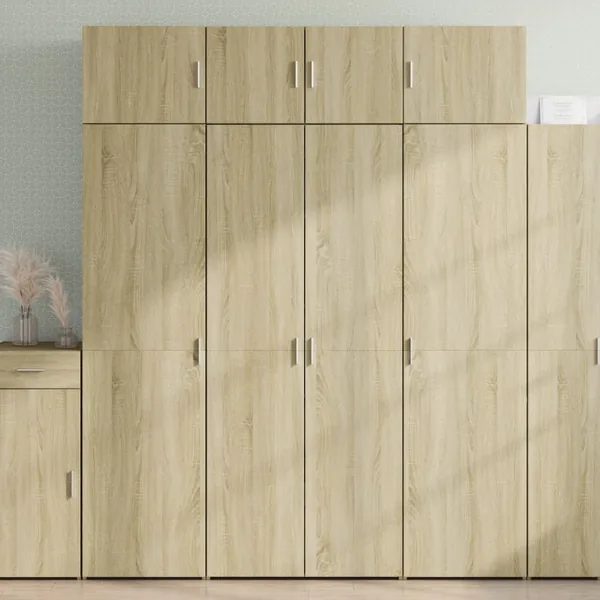 Buffet haut chêne sonoma 80x42,5x185 cm bois d'ingénierie