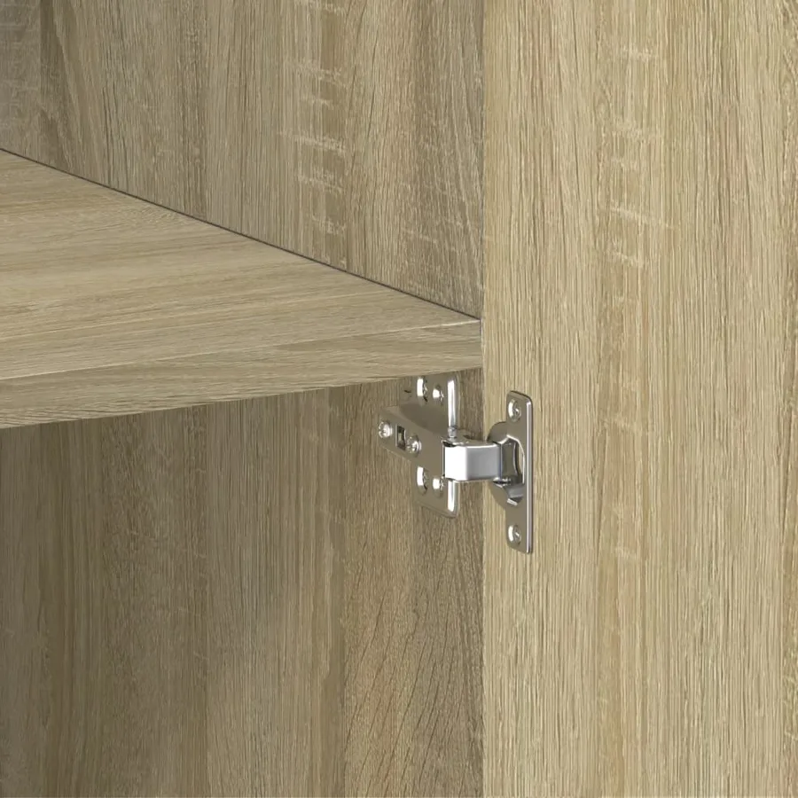 Buffet haut chêne sonoma 80x42,5x185 cm bois d'ingénierie - 6