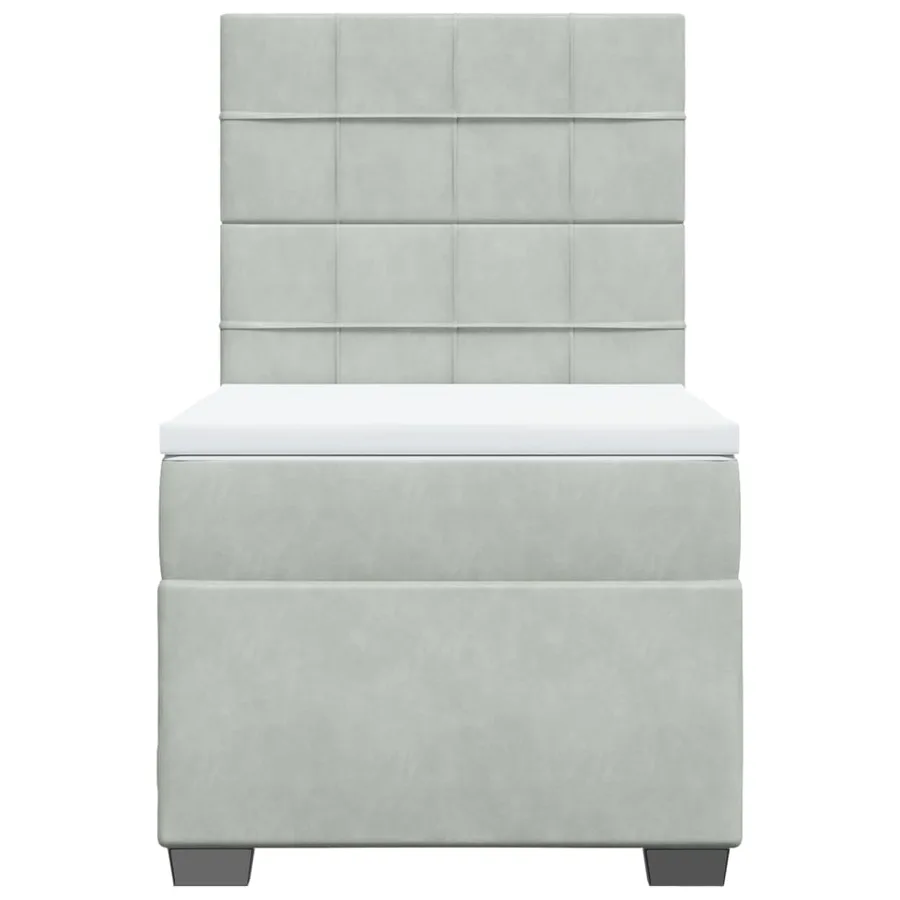 Sommier à lattes de lit et matelas Gris clair 80x200 cm Velours - 4