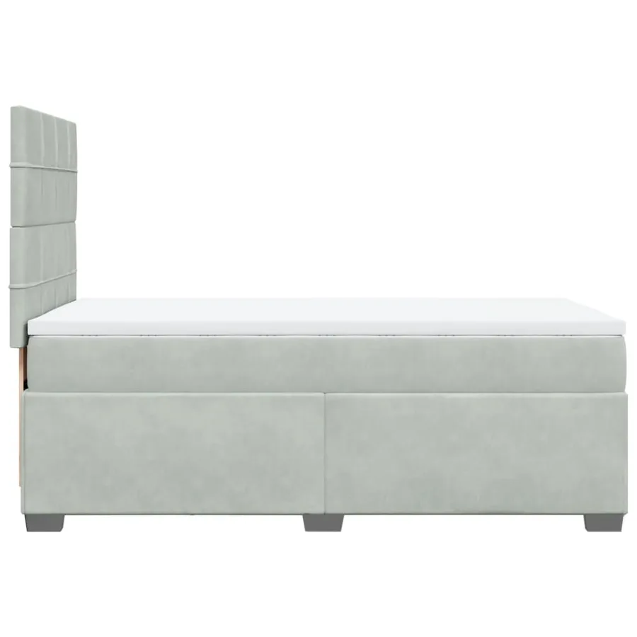 Sommier à lattes de lit et matelas Gris clair 80x200 cm Velours - 9