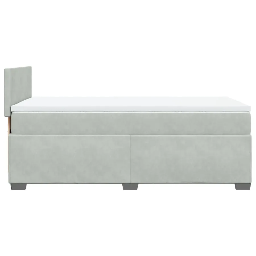 Sommier à lattes de lit et matelas Gris clair 80x200 cm Velours - 7