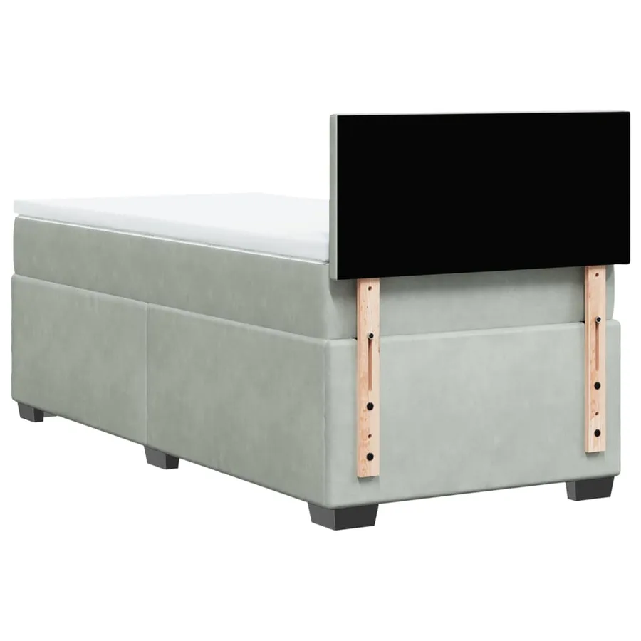 Sommier à lattes de lit et matelas Gris clair 80x200 cm Velours - 8
