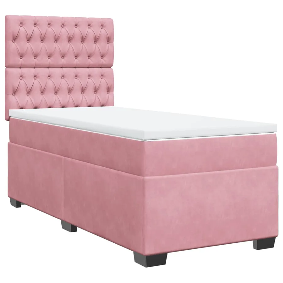 Sommier à lattes de lit avec matelas Rose 90x190 cm Velours - 2