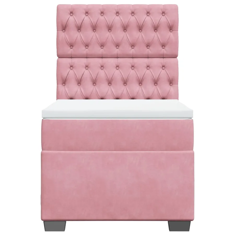 Sommier à lattes de lit avec matelas Rose 90x190 cm Velours - 4