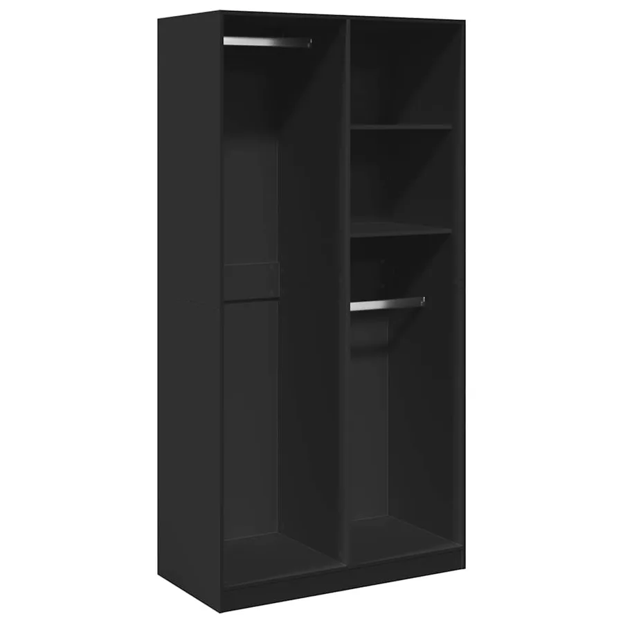 Garde-robe Noir 100x50x200 cm Aggloméré - 2