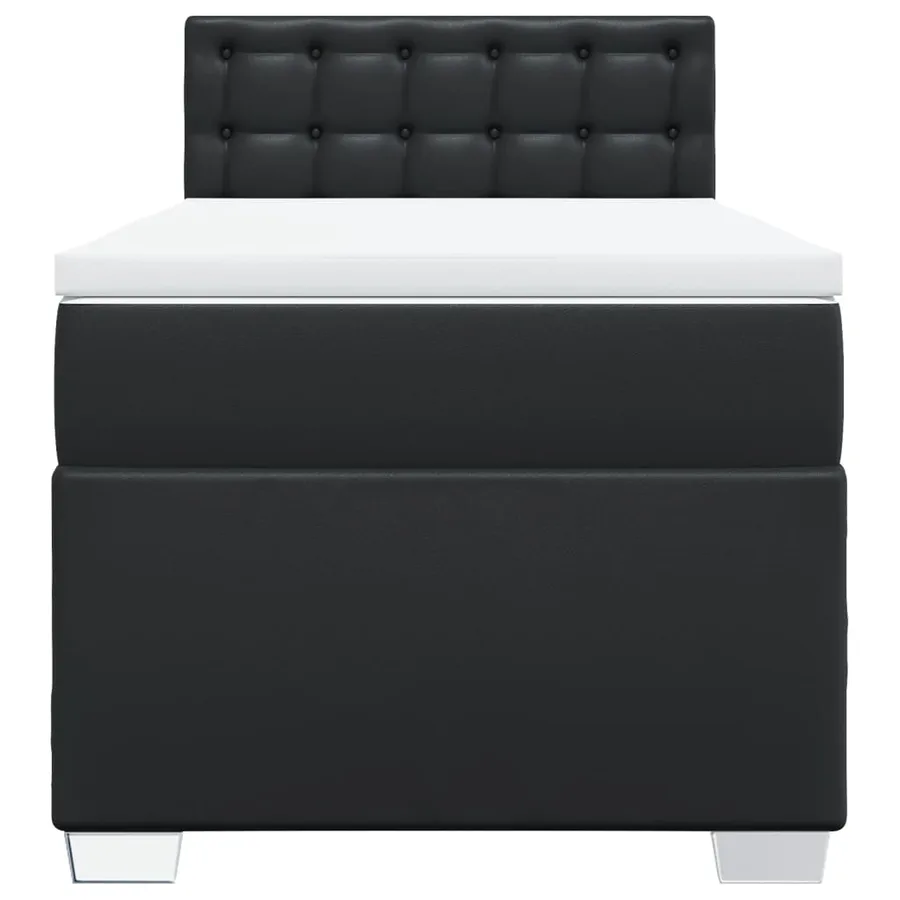 Sommier à lattes de lit avec matelas Noir 90x190 cm Similicuir - 4