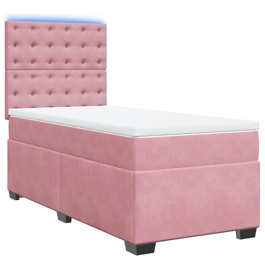 Sommier à lattes de lit avec matelas Rose 90x190 cm Velours - 3