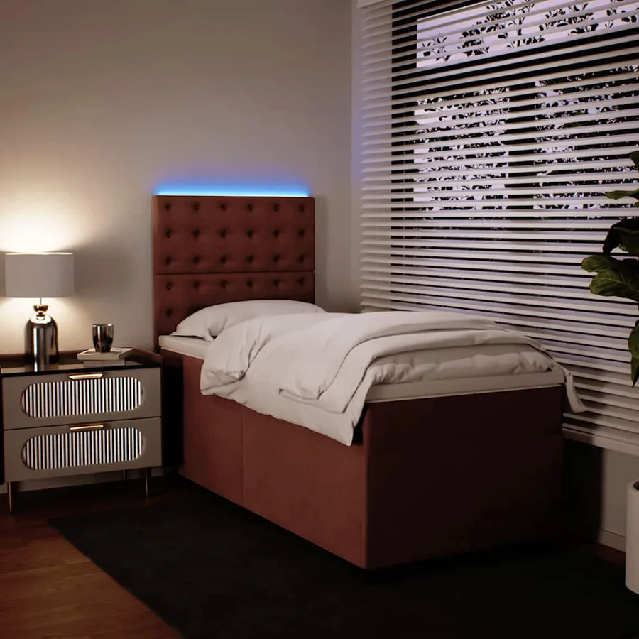 Sommier à lattes de lit avec matelas Rose 90x190 cm Velours - 5
