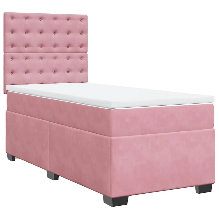 Sommier à lattes de lit avec matelas Rose 90x190 cm Velours - 6