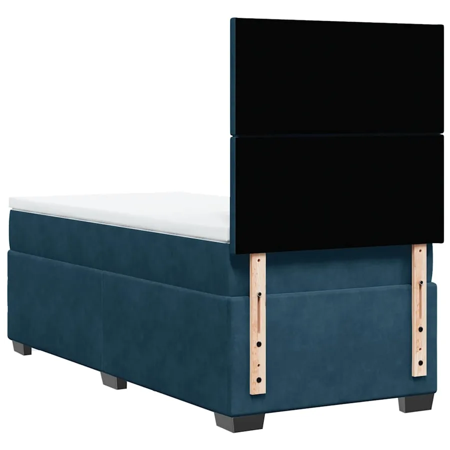 Sommier à lattes de lit avec matelas bleu 80x200 cm velours - 10